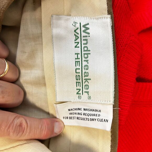 VTG 70s Van Heusen Men's Camel Tan Brushed Twill 2 Piece Leisure Suit Size 38 - Picture 12 of 15